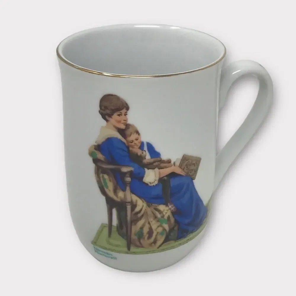 Norman Rockwell 2 Porcelain Mugs 